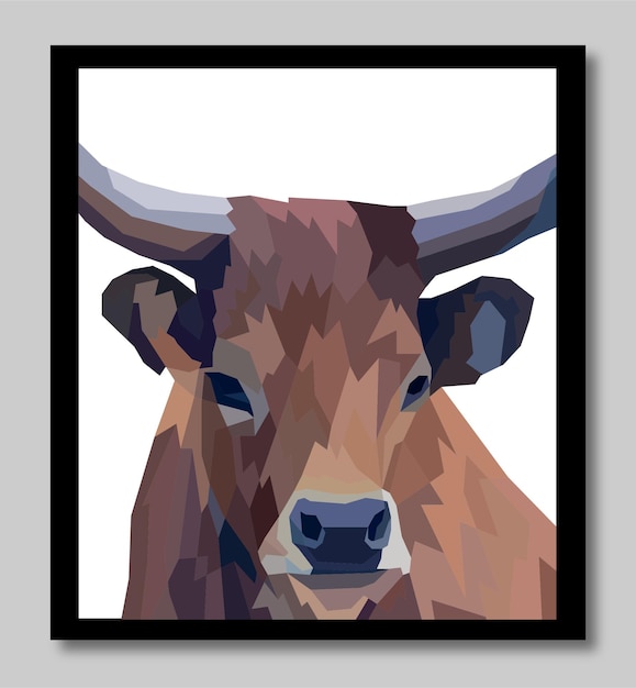 Vecteur tête de vache colorée pop art portrait premium vector affiches décoration isolée