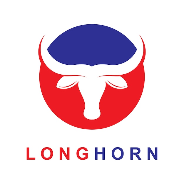 Texas longhorn country western bull cattle logo rétro vintage