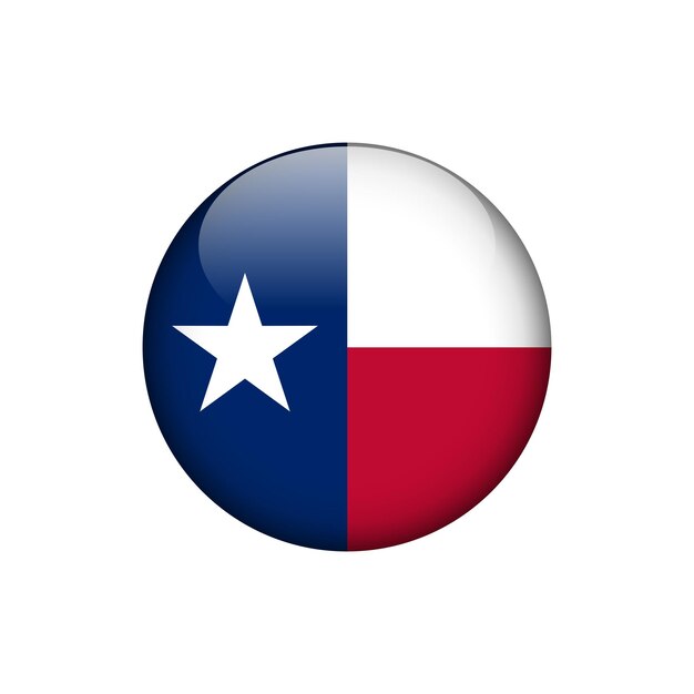 Texas Round Circle Button Drapeau du modèle vectoriel des États-Unis