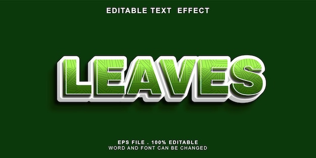 Vecteur text-effect-editable-leaves