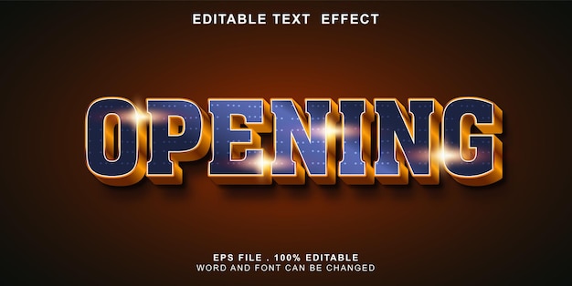 Vecteur text-effect-editable-openning