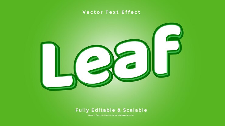 Texte 3D vecteur sans effet de feuille