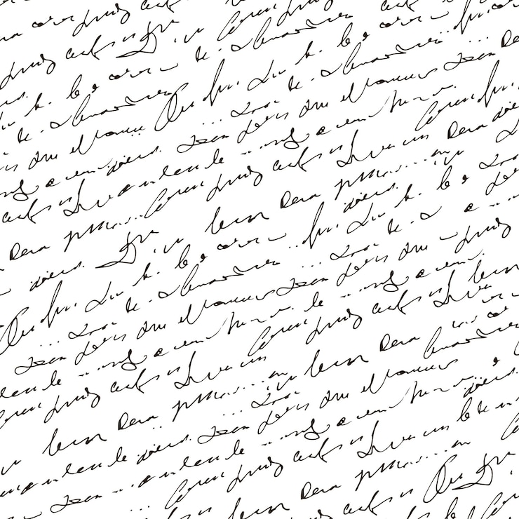 Vecteur texte abstrait manuscrit griffonné vectoriel modèle sans couture vectoriel écriture monochrome