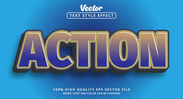 Texte d'action avec style de combinaison de couleurs sombres, effet de texte modifiable