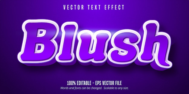 Texte Blush, Effet De Texte Modifiable Violet Brillant