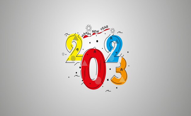 Vecteur texte de bonne année 2023