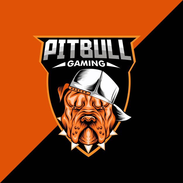 Texte Et Calques Modifiables Du Modèle De Logo De Mascotte Pitbull