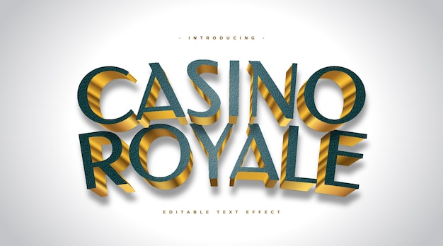 Texte Casino Royale Dans Un Style Vert Et Or Avec Effet 3d