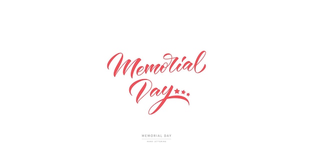 Vecteur texte dessiné à la main du memorial day description typographique dessinée à la main des lettres du memorial day inscription calligraphique du memorial day