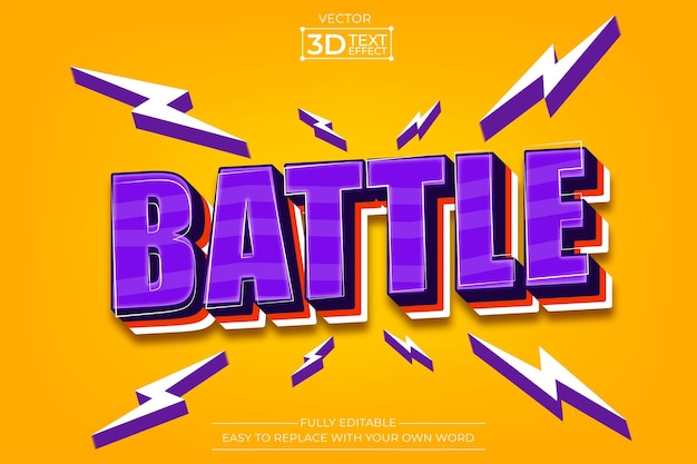 texte d'effet de bataille police de typographie modifiable texte 3D