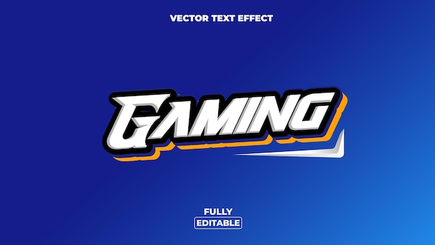 Vecteur texte effet gaming couleur bleu