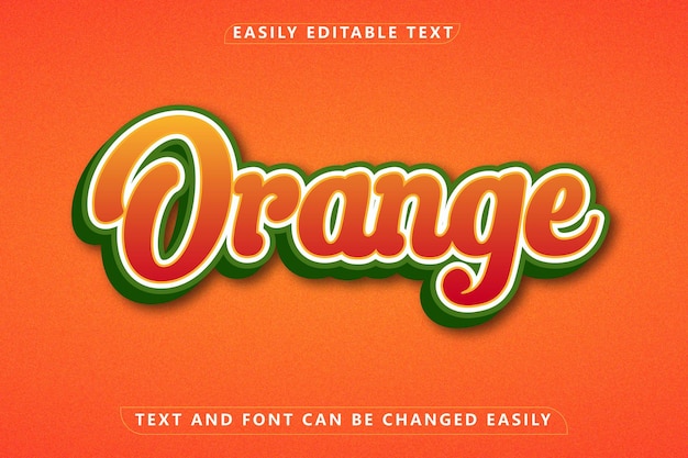 Le texte de l'effet de texte Orange 3d est un modèle facilement modifiable