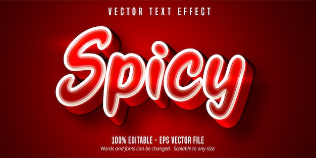 Texte épicé, Effet De Texte Modifiable De Couleur Rouge