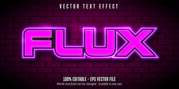 Texte De Flux, Effet De Texte Modifiable De Style Néon