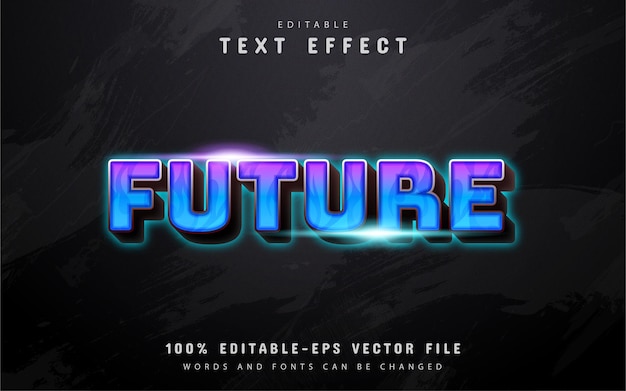 Texte Futur, Effet De Texte Dégradé Violet Bleu