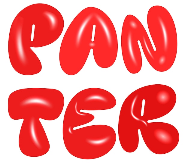 Texte gonflé en rouge par Panter 3D