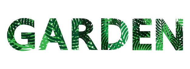 Texte de jardin vert laisse abstrait vector design.