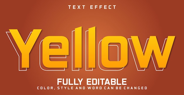 Texte jaune effet de style modifiable fond coloré