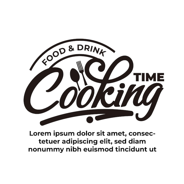 Vecteur texte de lettrage du temps de cuisson