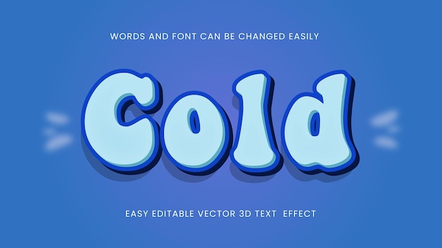 Texte modifiable 3d froid eps