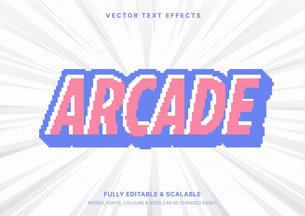 Texte Modifiable D'arcade Avec Des Effets De Jeu 8 Bits