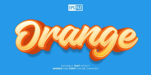 Texte modifiable Effet de texte de style 3d orange