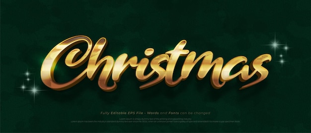 Texte modifiable noël avec concept de style or 3d