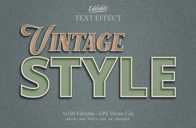 Texte modifiable de style vintage avec des couleurs rétro sur fond gris