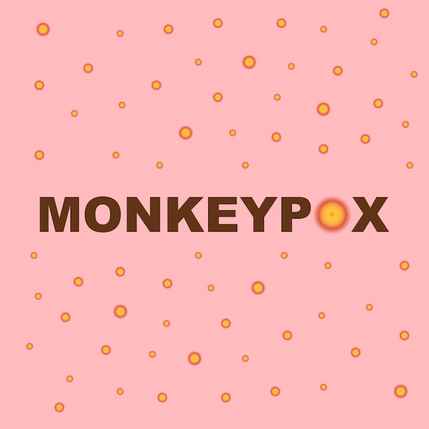 Texte De Monkeypox Avec Fond D'illustration De Taches De Variole