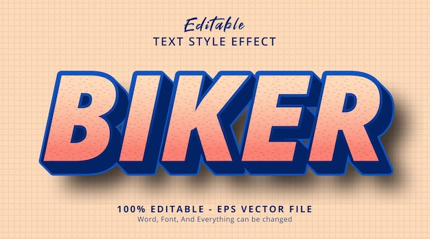 Texte De Motard Avec Effet De Dégradé De Style Multicolore, Effet De Texte Modifiable