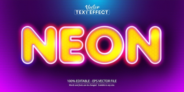 Texte Néon, Effet De Texte Modifiable De Style Néon