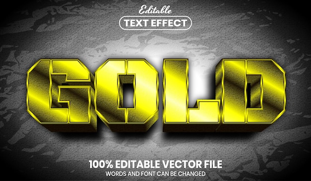Texte d'or, effet de texte modifiable de style de police