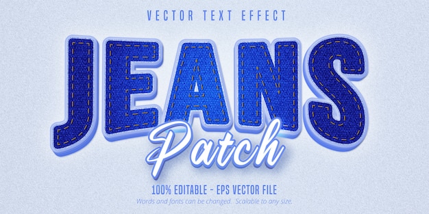 Texte De Patch De Jeans, Effet De Texte Modifiable De Style Denim Réaliste