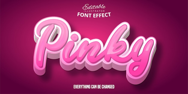 Vecteur texte pinky, effet de police modifiable 3d