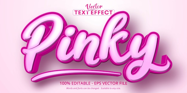 Vecteur texte pinky, effet de texte modifiable de style dessin animé