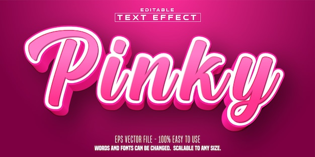 Texte pinky, effet de texte modifiable de style dessin animé