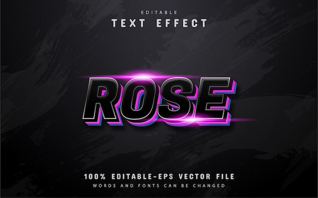 Texte rose, effet de texte de style 3d