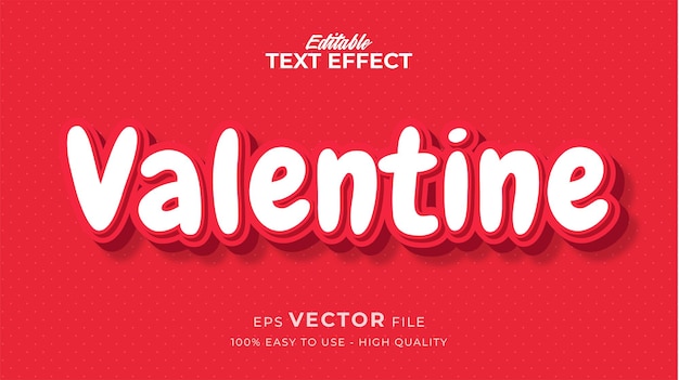 Texte De La Saint-valentin Avec Effet De Style De Texte Modifiable Dans Un Style Moderne