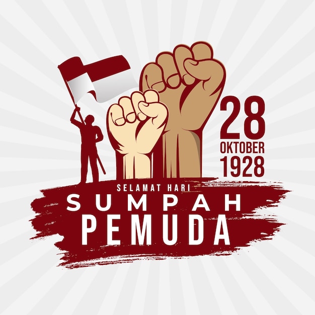 texte de salutation de la conception du modèle sumpah pemuda