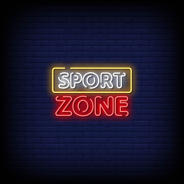 Texte De Style D'enseignes Au Néon Sport Zone