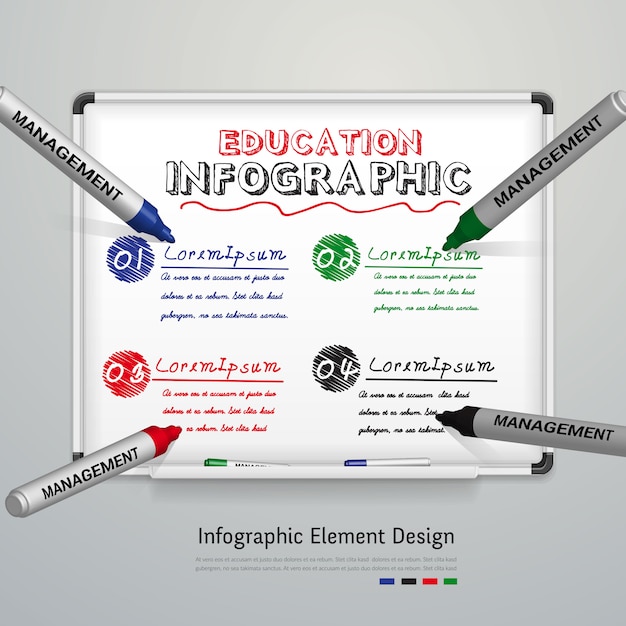 Texte Sur Tableau Blanc. Concept D'infographie De L'éducation.