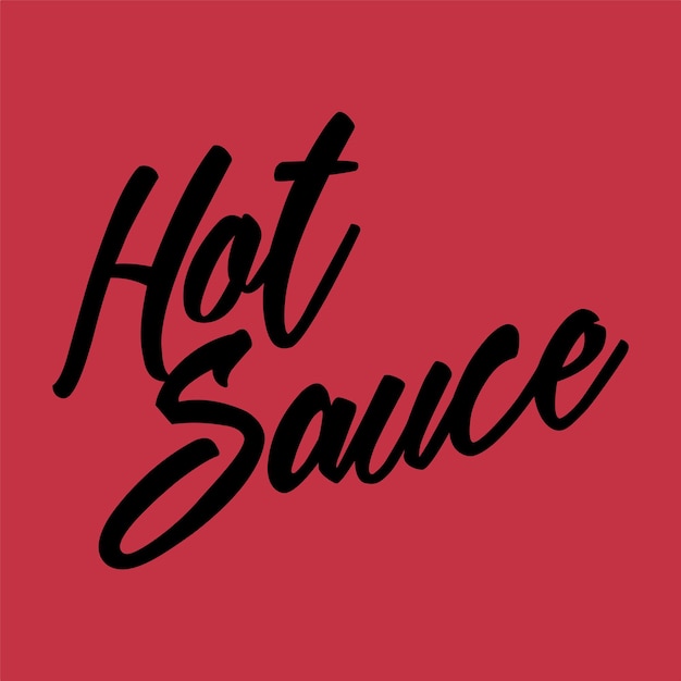 Texte De Typographie Sauce Piquante Isolé Sur Fond Rouge