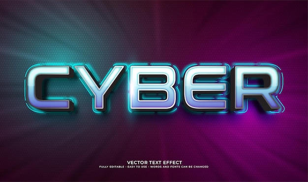 Texte Vectoriel Cyber Avec Effet De Style 3d