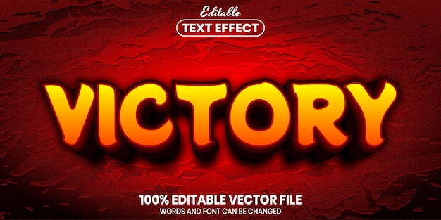 Texte de victoire, effet de texte modifiable de style de police