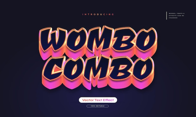 Texte Wombo Combo Avec Style De Jeu Et Effet 3d Coloré