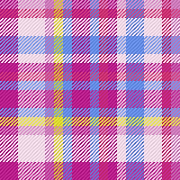 Textile vectorielle continue de tissu à carreaux de texture avec un fond de tartan à carreaux