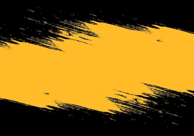 Texture abstraite pinceau de traits jaunes et noirs avec fond à demi-ton