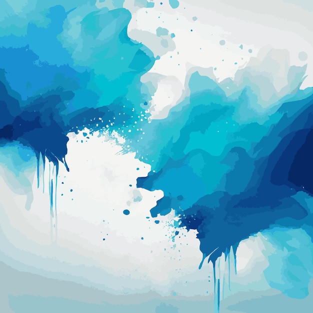 Vecteur texture aquarelle bleu réaliste sur fond blanc vector