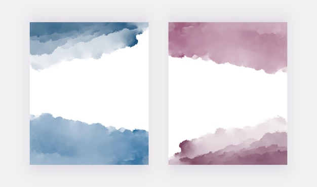 Texture Aquarelle Rose Et Bleu Arrière-plans De Conception De Vecteur Pour Les Invitations De Cartes De Bannières