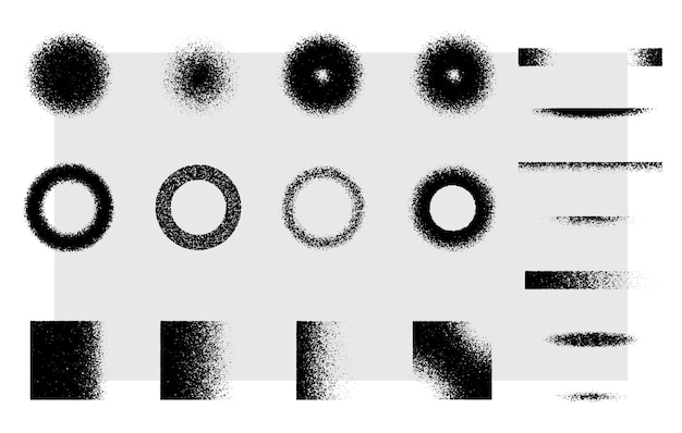 Texture de bruit granuleux gradient de fond grunge bruit vectoriel de différentes formes géométriques